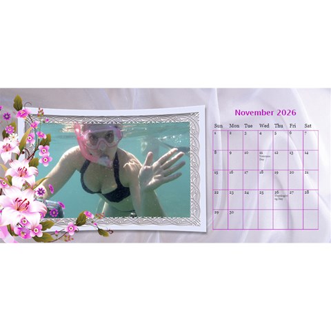 Pretty Floral Desktop Calendar By Deborah Nov 2026