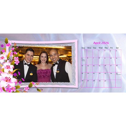 Pretty Floral Desktop Calendar By Deborah Apr 2026