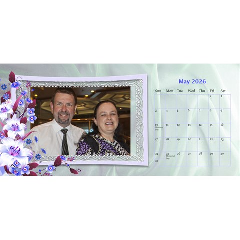 Pretty Floral Desktop Calendar By Deborah May 2026