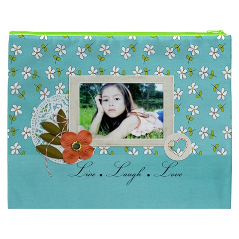 Cosmetic Bag (xxxl): Live Love Laugh By Jennyl Back