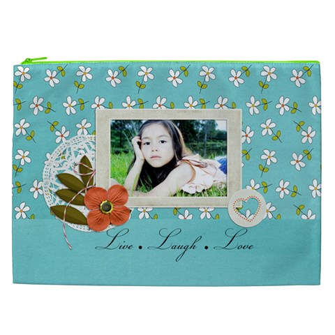 Cosmetic Bag (xxl): Live Love Laugh By Jennyl Front