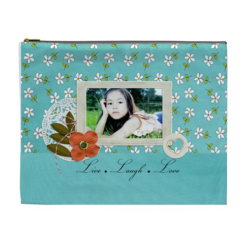 Cosmetic Bag (xl): Live Love Laugh By Jennyl Front