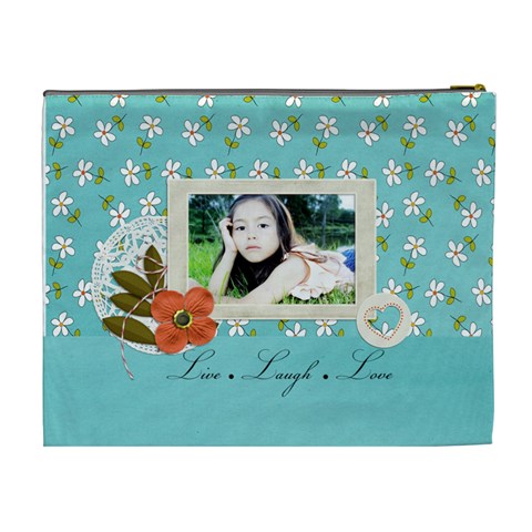 Cosmetic Bag (xl): Live Love Laugh By Jennyl Back