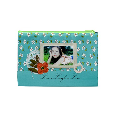 Cosmetic Bag (m):  Live Love Laugh By Jennyl Back