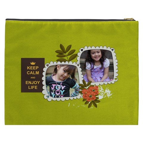 Cosmetic Bag (xxxl): Keep Calm By Jennyl Back