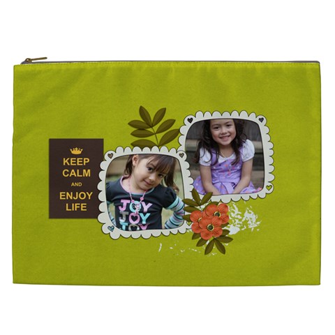 Cosmetic Bag (xxl): Keep Calm By Jennyl Front