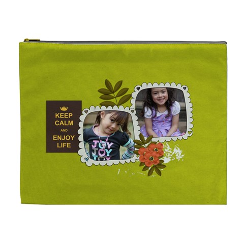 Cosmetic Bag (xl): Keep Calm By Jennyl Front