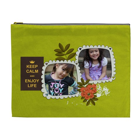 Cosmetic Bag (xl): Keep Calm By Jennyl Front