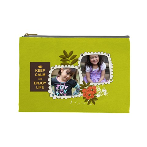 Cosmetic Bag (l): Keep Calm By Jennyl Front