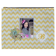 Cosmetic Bag (XXXL): Yellow Chevron