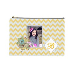 Cosmetic Bag (L): Yellow Chevron - Cosmetic Bag (Large)