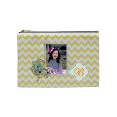 Cosmetic Bag (M):  Yellow Chevron - Cosmetic Bag (Medium)