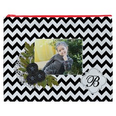 Cosmetic Bag (XXXL): Black Chevron