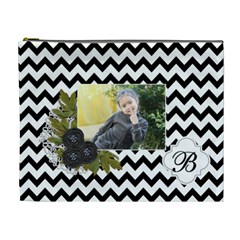 Cosmetic Bag (XL): Black Chevron