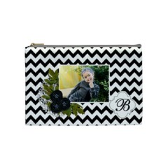 Cosmetic Bag (M):  Black Chevron (7 styles) - Cosmetic Bag (Medium)