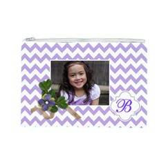 Cosmetic Bag (L): Violet Chevron - Cosmetic Bag (Large)