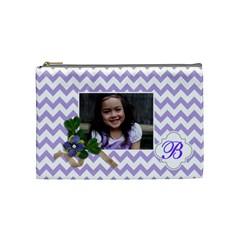 Cosmetic Bag (M):  Violet Chevron - Cosmetic Bag (Medium)