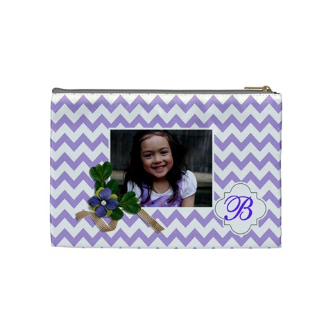 Cosmetic Bag (m):  Violet Chevron By Jennyl Back