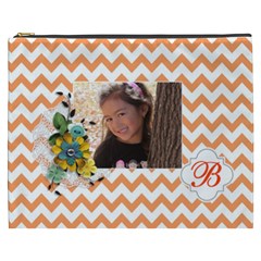 Cosmetic Bag (XXXL): Orange Chevron (7 styles)