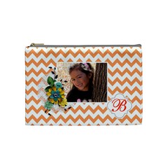 Cosmetic Bag (M): Orange Chevron - Cosmetic Bag (Medium)