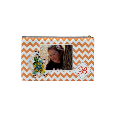 Cosmetic Bag (s):  Orange Chevron By Jennyl Back