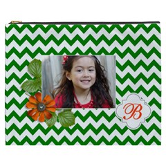 Cosmetic Bag (XXXL): Green Chevron