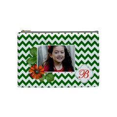 Cosmetic Bag (M): Green Chevron (7 styles) - Cosmetic Bag (Medium)