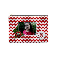 Cosmetic Bag (M): Red Chevron (7 styles) - Cosmetic Bag (Medium)