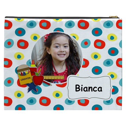 Cosmetic Bag (xxxl): School Stuff By Jennyl Back
