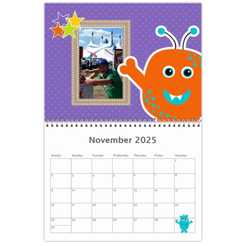 Wall Calendar 11 X 8 5 : Monsters By Jennyl Nov 2025