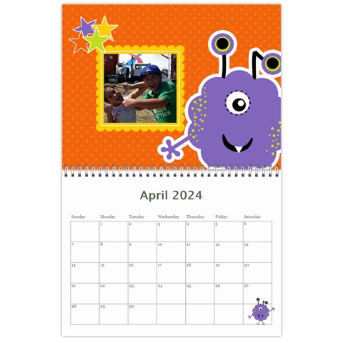 Wall Calendar 11 X 8 5 : Monsters By Jennyl Apr 2024