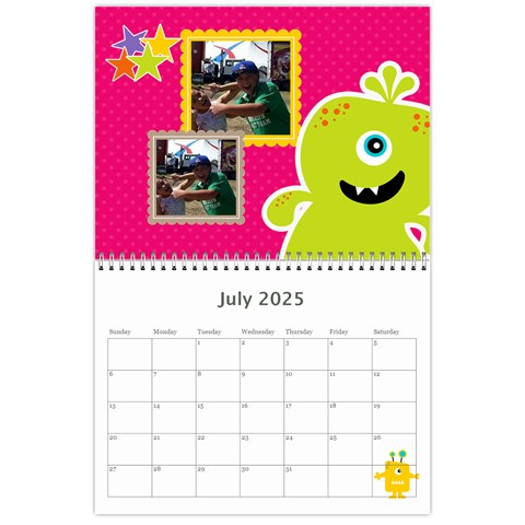 Wall Calendar 11 X 8 5 : Monsters By Jennyl Jul 2025