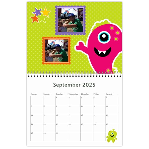 Wall Calendar 11 X 8 5 : Monsters By Jennyl Sep 2025