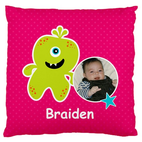 Large Cushion Case (one Side) : Monster 2 By Jennyl Front