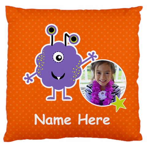 Large Cushion Case (one Side) : Monster 5 By Jennyl Front