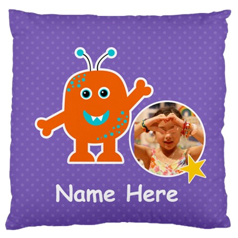 Large Cushion Case (one Side) : Monster 6 By Jennyl Front