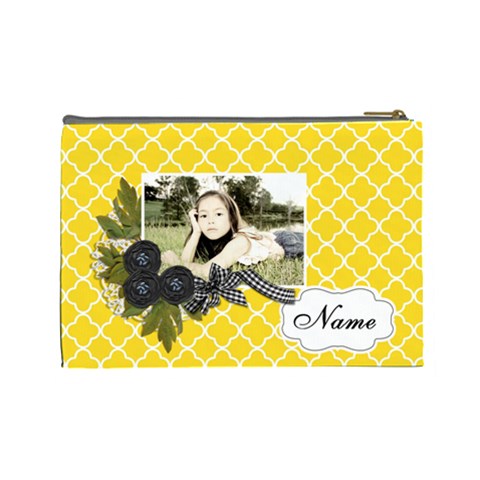 Cosmetic Bag (l): Black Ribbon By Jennyl Back