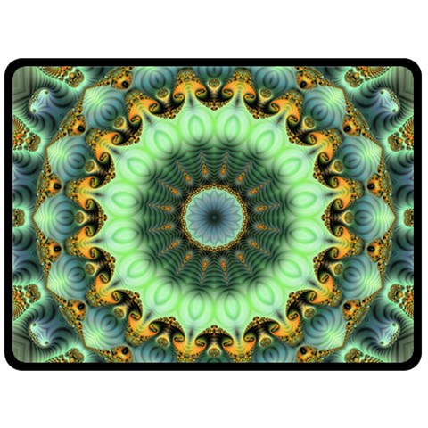 Green Fractal Shroom By Alex Hanley 80 x60  Blanket Back