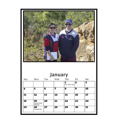 Black And White Mutli Photo Calendar 2026 By Deborah Jan 2026