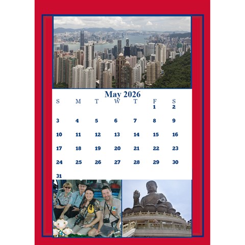 Red And White Multi Photo Calendar 2026 By Deborah May 2026