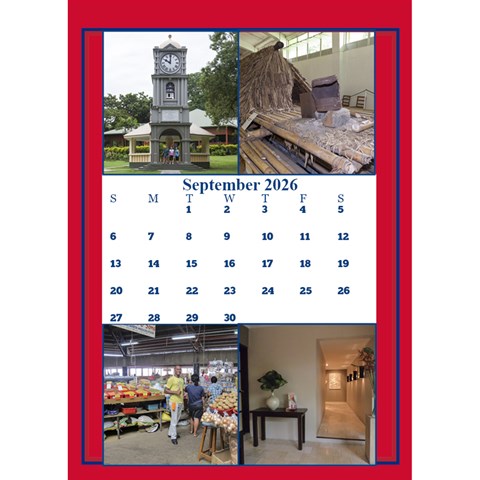 Red And White Multi Photo Calendar 2026 By Deborah Sep 2026