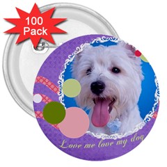 pet - 3  Button (100 pack)