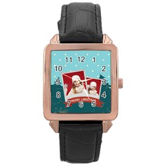 xmas - Rose Gold Leather Watch 