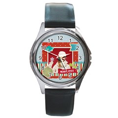 xmas - Round Metal Watch