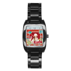 xmas - Stainless Steel Barrel Watch