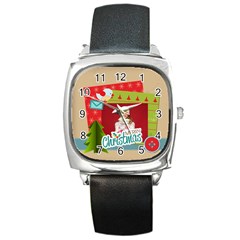 xmas, Christmas gift  - Square Metal Watch