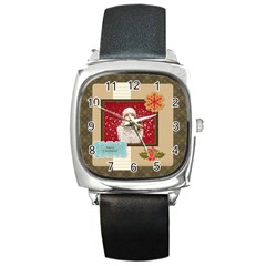 xmas, Christmas gift  - Square Metal Watch
