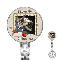 I Love My Chihuahua Stainless Steel Nurses Watch
