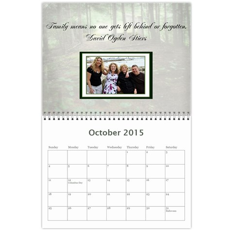 Family Calendar 2015 By Patricia W Oct 2015