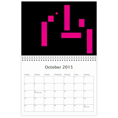 Art Calendar By Cletis Stump Oct 2015